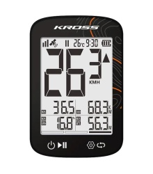 CICLOCOMPUTER PENTRU BICICLETA KROSS KRC 426+FSNT CU GPS INCORPORAT NEGRU