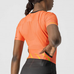 Costum de triatlon cu maneca scurta Castelli Free Sanremo W SS de dama Portocaliu/Negru