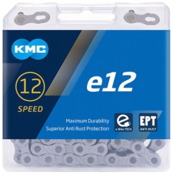 Lant KMC E12 EPT 12 Viteze 130 Zale Ebike, Argintiu - Set 25 bucati