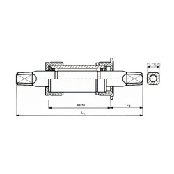 Monobloc Pedalier NECO 110,5/21 mm Negru Cupe Metal/Plastic - Img 4