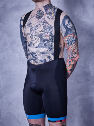 Pantaloni Ciclism Teamline Black'n'Blue'n'White - Img 3
