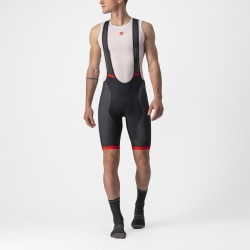 Pantaloni scurti cu bretele Castelli Competizione Kit, Negru/Rosu, M