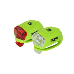 Set lumini bicicleta fata si spate P2R FREYO (Silicon) – Lime-Green