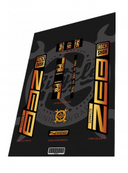 Set stickere adezive furca ROCKSHOX ZEB Ultimate si amortizor FOX Float DPX2 Sunset Gradient