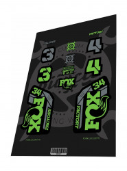 Stickere adezive furca FOX Factory 34 Toxic Green Grey 2022