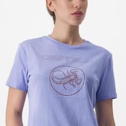 Tricou casual Castelli Pedalare Tee, de dama, Violet, S - Img 3