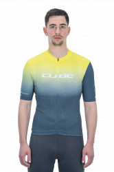 Tricou Ciclism CUBE Blackline Jersey Race S/S Yellow Grey - Img 2