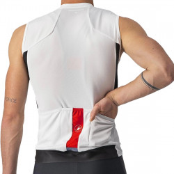 Tricou fara maneci Castelli Entrata VI SL Alb