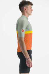 Tricou maneca scurta CASTELLI A Blocco Vernil Portocaliu Galben Visiniu