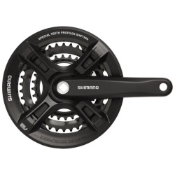 Angrenaj pedalier SHIMANO Altus FC-M311-L 48x38x28T Brat 175 mm 3x7/8 viteze Negru