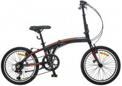 Bicicleta Pliabila Polar Practic 20 - 20 Inch, Negru-Rosu