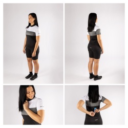 Bluza ciclism Force View Lady maneci scurte negru/alb/gri S - Img 3