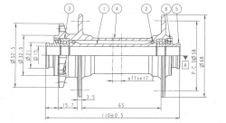 Butuc Fata NOVATEC D041SB-B15 110 x 15 mm 32H - Img 5