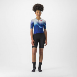 Costum de triatlon cu maneca scurta Castelli PR 2 W Speed Suit de dama Alb/Albastru/Negru