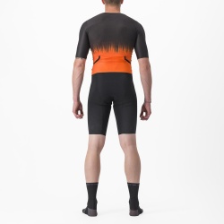 Costum de triatlon cu maneca scurta Castelli Sanremo Ultra, Negru/Portocaliu, XL - Img 2