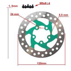 Disc frana 120mm 5 gauri Verde - Img 2