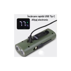 Far reincarcabil Fivestars Power Light PBL-6400, powerbank 6400 mAh, USB Type-C, alb - Img 3