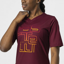 Jersey Castelli Trail Tech W de dama Visiniu - Img 3