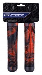 Mansoane Force BMX 145, cauciuc, negru/rosu