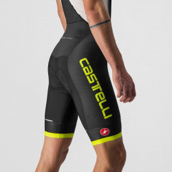 Pantaloni scurti cu bretele Castelli Competizione Kit Negru/Galben Fluo - Img 4