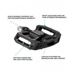 Pedale platforma SHIMANO PD-GR500 Flat Negru