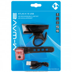 Set Lumini cu Acumulator M-WAVE ATLAS K15 USB - Img 2