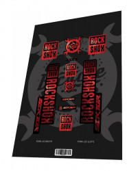 Set stickere adezive furca ROCKSHOX Sektor Thunder Red Black 2018