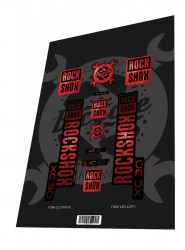 Set stickere adezive furca ROCKSHOX XC30 2018 Thunder Red Black