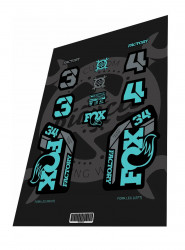 Stickere adezive furca FOX Factory 34 Sky Blue Grey 2022