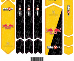 Stickere adezive protectie cadru Red Bull personalizat BIKEXCS Galben