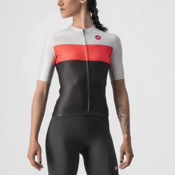 Tricou cu maneca scurta Castelli Aero PRO W de dama Alb/Corai/Negru
