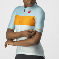 Tricou cu maneca scurta Castelli Aero PRO W de dama Bleu/Portocaliu - Img 4