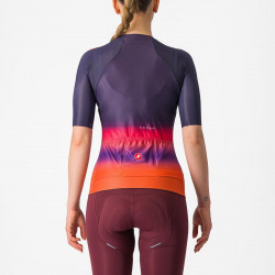 Tricou cu maneca scurta Castelli Climbers 4.0 W, de dama, Bleumarin/Magenta/Portocaliu, XS - Img 2