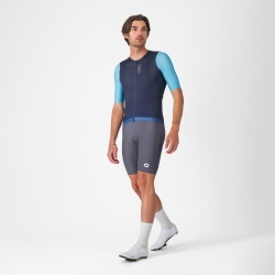 Tricou cu maneca scurta Castelli Corretto, pentru barbati, albastru neon/albastru belgian XXXL - Img 2