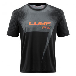 Tricou CUBE Edge Round Neck Jersey S/S Black Orange