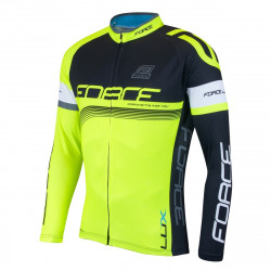 Bluza ciclism Force Lux maneci lungi negru/fluo