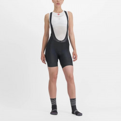 Pantaloni scurti cu bretele CASTELLI Prima Negru-Hibiscus Dama