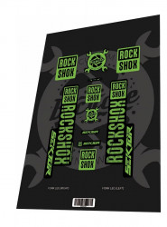 Set stickere adezive furca ROCKSHOX Sektor Toxic Green 2018