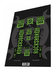 Set stickere adezive furca ROCKSHOX XC30 2018 Toxic Green