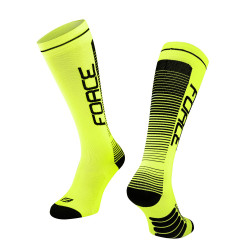 Sosete Force F Compress, galben fluo/negru XXS-XS (33-35)