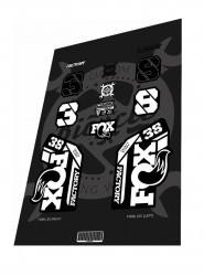 Stickere adezive furca FOX Factory 38 2022 Frost White