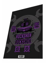 Stickere adezive furca Rockshox Monarch Plus RC3 Purple Black 2016