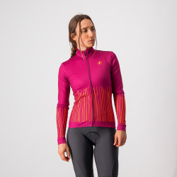 Tricou cu maneca lunga Castelli Sorpresa FZ de dama Magenta/Portocaliu