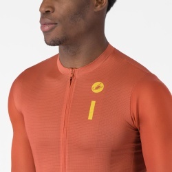 Tricou cu maneca scurta Castelli Drittone Logo, pentru barbati, paprika/mango mojito L - Img 3