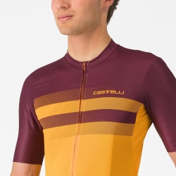 Tricou cu maneca scurta Castelli Simbolo, pentru barbati, portocaliu aprins/visiniu inchis, M - Img 2