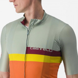 Tricou maneca scurta CASTELLI A Blocco Vernil Portocaliu Galben Visiniu