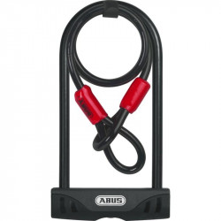 ANTIFURT ABUS U-LOCK SI CABLU FACILO 32 230mm/ 1400mm/ 10mm