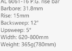 Ghidon Aluminiu MTB SXT 31.8 -800 mm Negru Rise 15 - Img 2