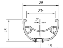 Janta MACH1 KLIXX DISC 29(622 x 23C) - 32H Negru Anodizat Capsata - Img 2