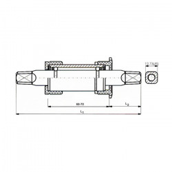 Monobloc Pedalier NECO 110,5/21 mm Negru Cupe Metal/Plastic - Img 2